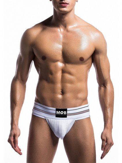 MOB Eroticwear Fetish Classic Wide Jockstrap - White - L