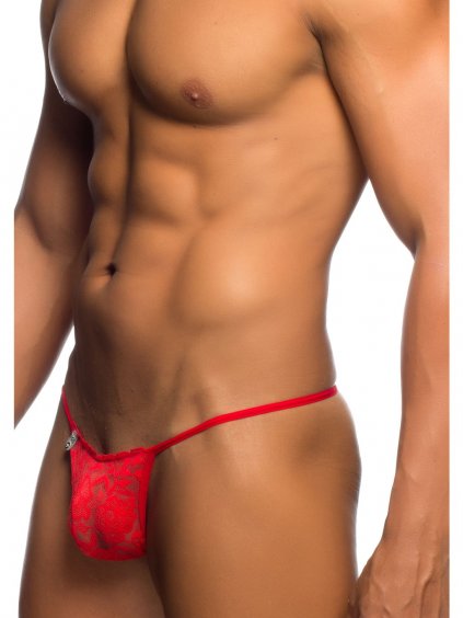 Koronkowe stringi MOB Eroticwear - Czerwone - S/M