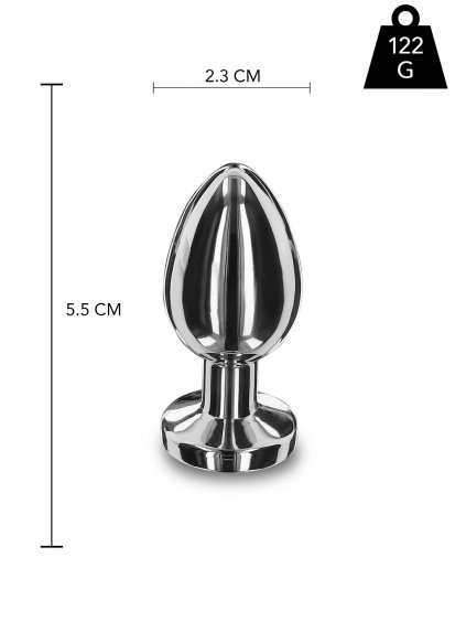 Playhouse Steel Pleasure Weighted Steel Butt Plug - S - Silver