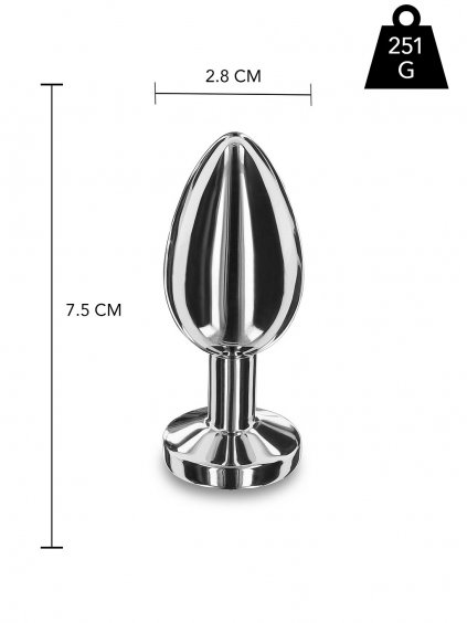 Playhouse Steel Pleasure Weighted Steel Butt Plug - M - Silver