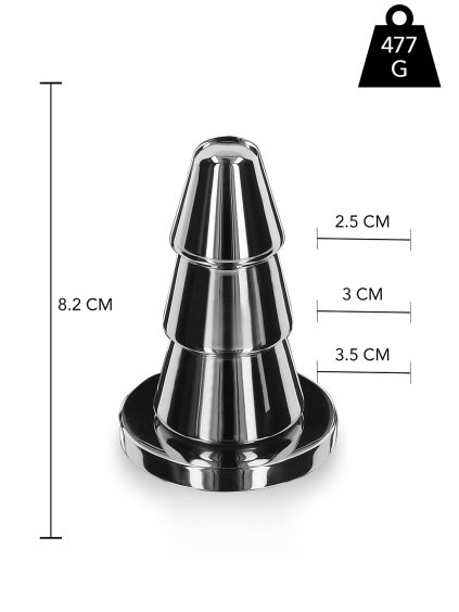 Playhouse Steel Pleasure Advanced Cone Butt Plug - Strieborný