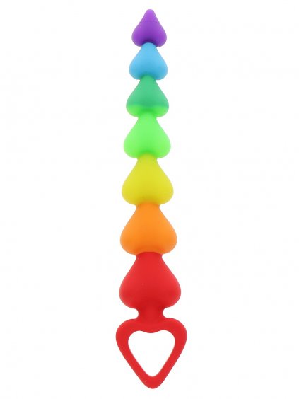 TOYJOY Anal Play Rainbow Heart Beads - Rainbow