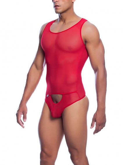 MOB Odzież erotyczna MOB Seksowne przezroczyste body - Czerwony - L/XL