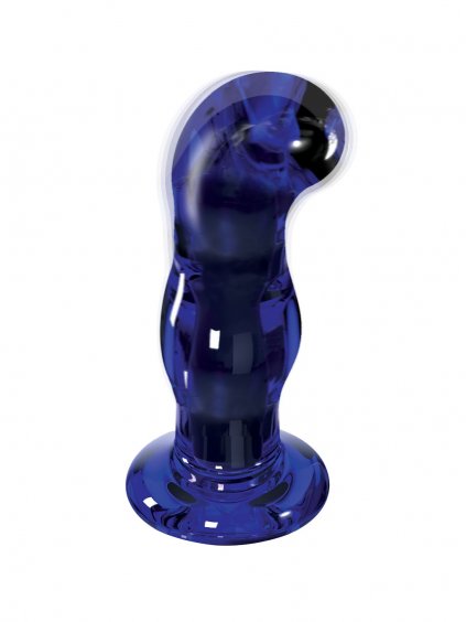 TOYJOY Buttocks Gleaming Vibrating Glass Plug - Blue