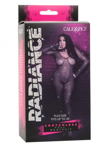 CalExotics Radiance Crotchless Bodystocking + - Black - PLUS