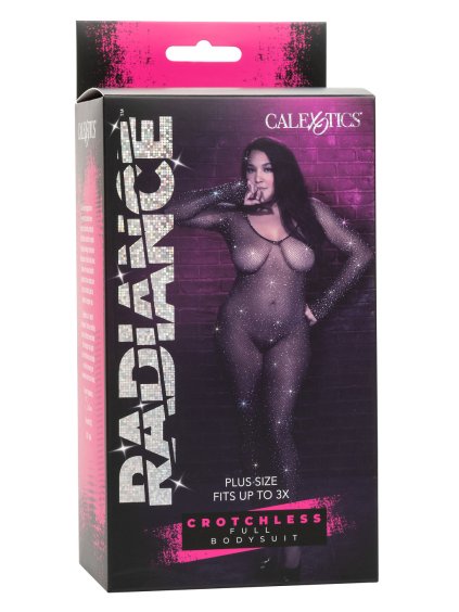 CalExotics Radiance Crotchless Bodystocking + - Schwarz - PLUS