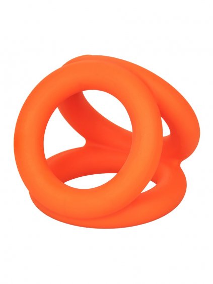 CalExotics Alpha Liquid Silicone Tri-Ring - Orange