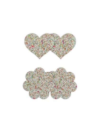 NS Novelties Pretty Pastia Heart & Flower Glow 2 Pair - Multicolor