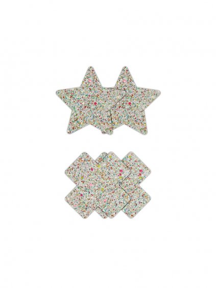 NS Novelties Pretty Pastia Star & Cross Glow 2 Pair - Multicolor
