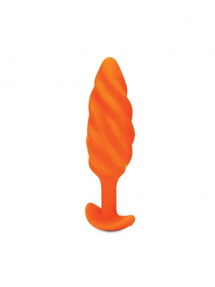 B-Vibe Swirl Texture Plug - Orange