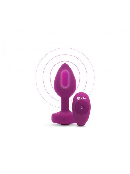 B-Vibe Vibrating Jewel Plug S/M - Fuchsia
