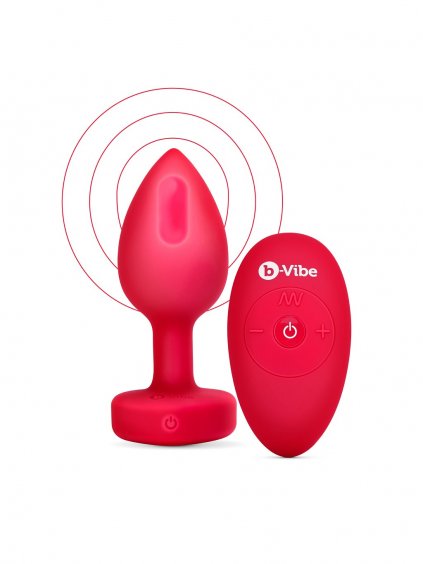 B-Vibe Vibrating Heart Plug M/L - Red