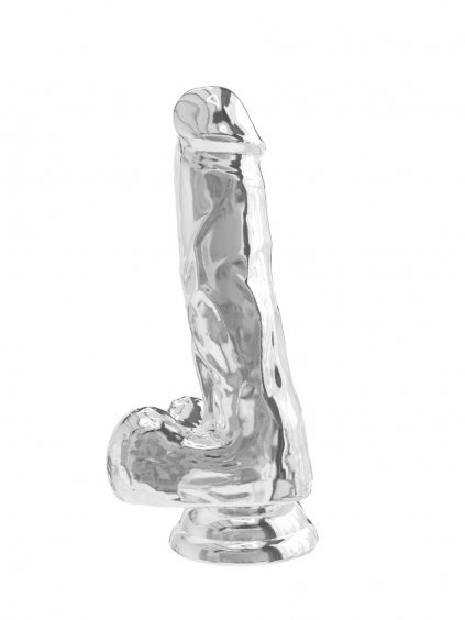 ToyJoy Get Real Clear Dildo with Balls 6' - Transparent