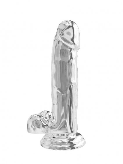 ToyJoy Get Real Clear Dildo with Balls 7' - Transparent