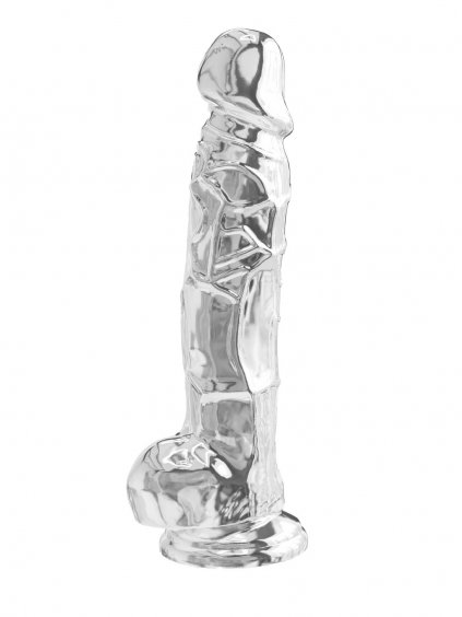 ToyJoy Get Real Clear Dildo with Balls 8' - Transparent