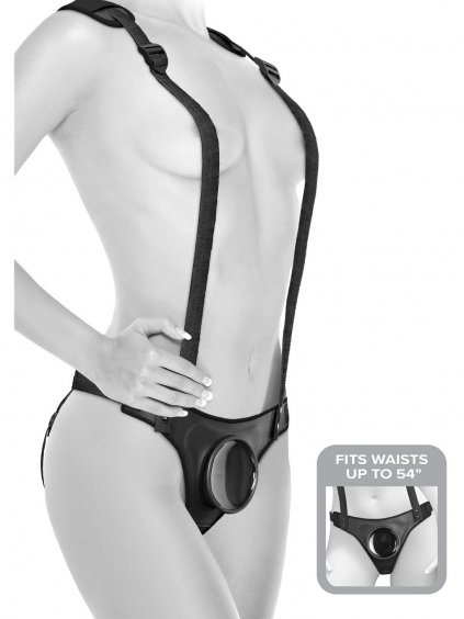 Pipedream Body Dock Strap-On Suspenders - Black