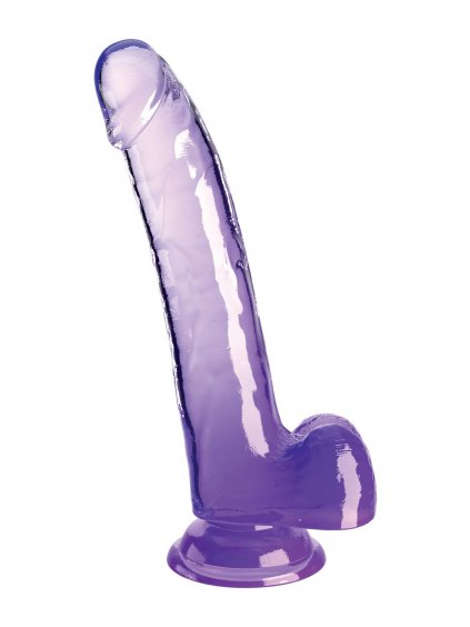 Pipedream King Cock Clear 9' Balls - Purple