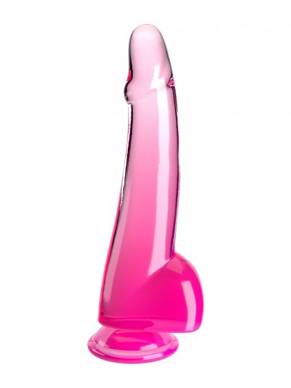 Pipedream King Cock Clear 10' Balls - Pink