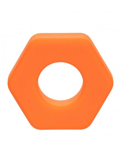 CalExotics Alpha Płynny silikonowy pierścień przedłużający Sexagon - pomarańczowy