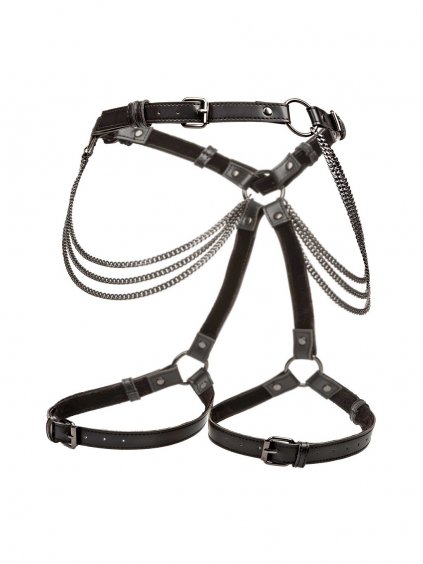 CalExotics Euphoria Collection Plus Size Multi Chain Thigh Harness - Black