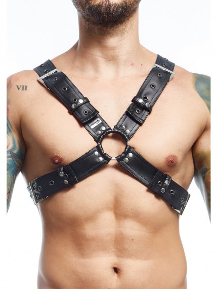 MOB Eroticwear Dngeon Harness Belts Cross - Black - O/S