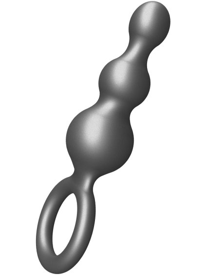 ToyJoy Buttocks The Stuffer 3-Balls Metallic Silicone Plug - Szary
