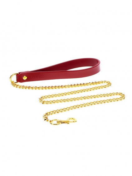 Taboom Bondage in Luxury Chain Leash - Red