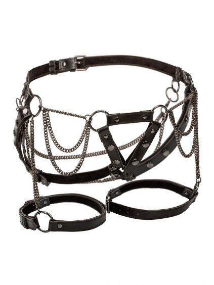 CalExotics Euphoria Collection Plus Size Thigh Harness With Chains - Black
