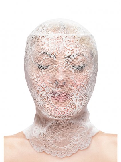NS Novelties Fetish & Fashion Lace Hood - White