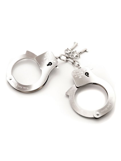 Fifty Shades of Gray You Are Mine Metal Handcuffs - Silver