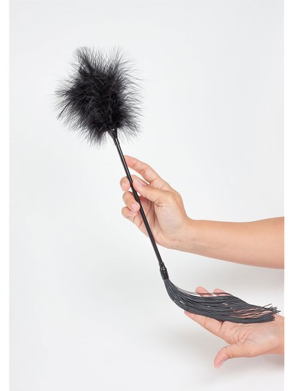 Secret Play Feather Tickler & Whip - Schwarz