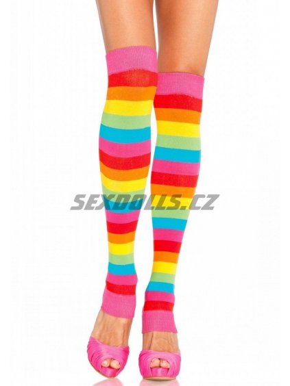 7114 1 leg avenue rainbow leg warmers barevne nadkolenky