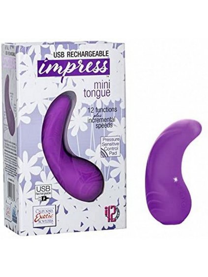 7702 3 impress mini tongue silikonovy vibrator fialova