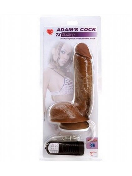 8263 2 tlc adam s cock vibrating dark realisticke vibracni dildo