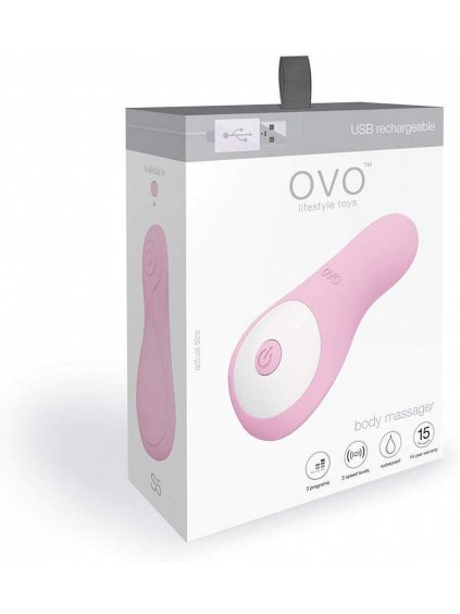 8512 4 ovo s5 rechargeable vibrating massager pink