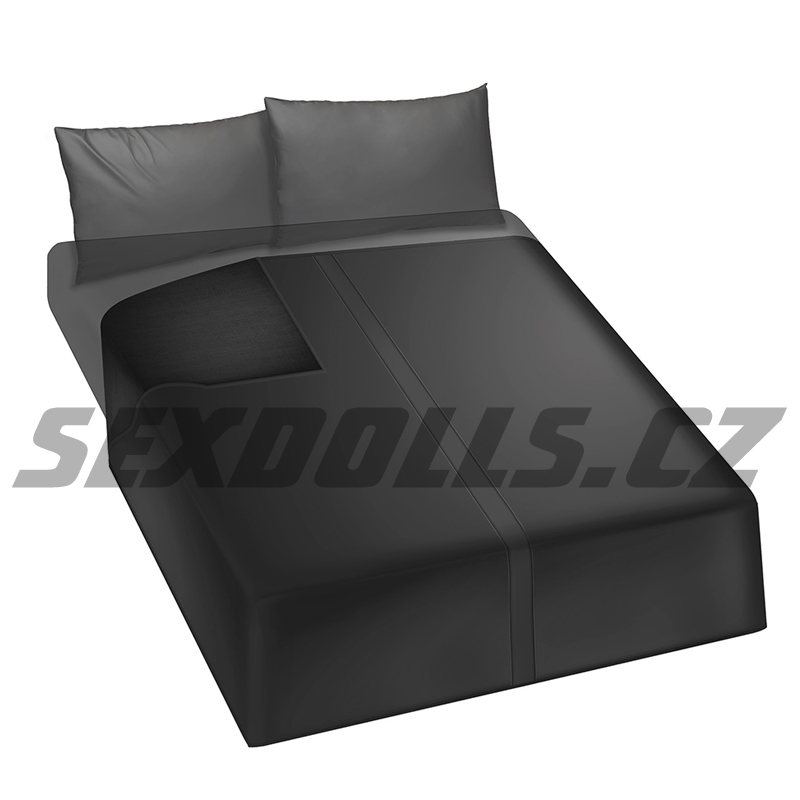 Doc Johnson Bedding Queen Flat Black / voděodolný přehoz pro erotické hry