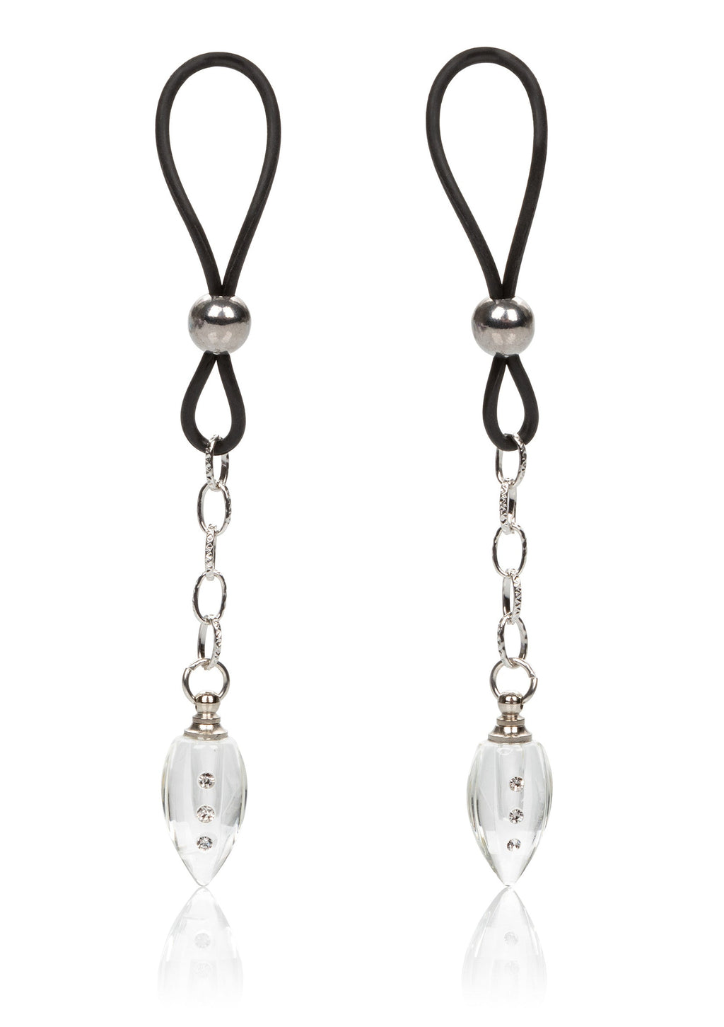 CalExotics Nipple Play Nipple Jewel Crystal Teardrop - Silver