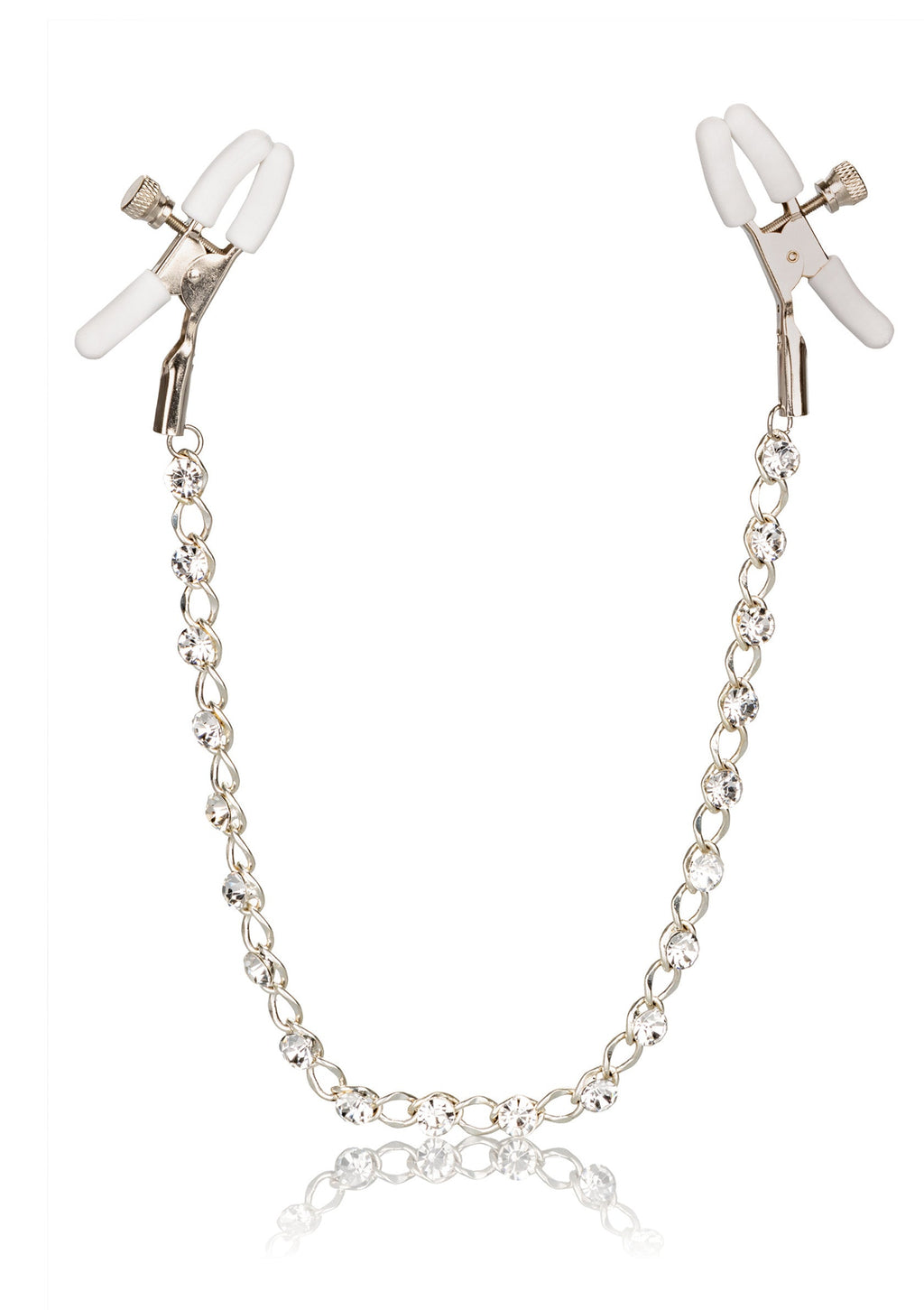 CalExotics Nipple Play Crystal Chain Nipple Clamps - Silver