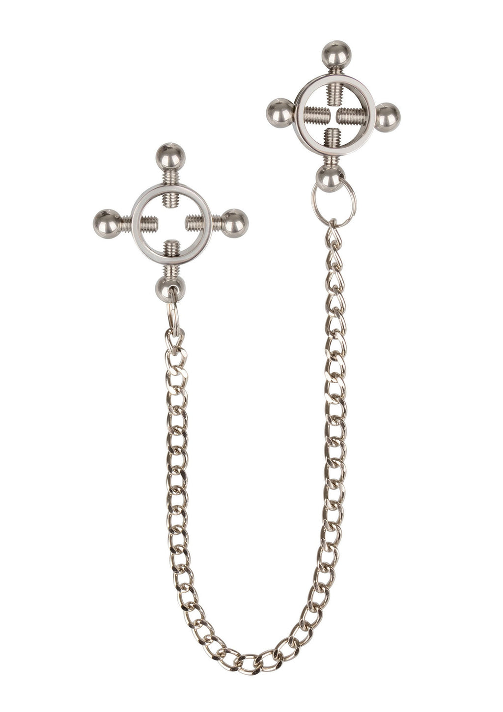 CalExotics Nipple Play 4 Point Nipple Press w Chain - Black