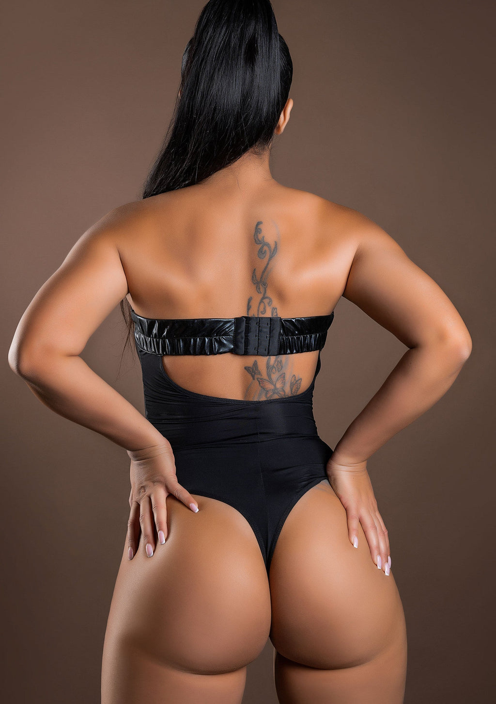 Daring Intimates Naughty Whispers Wetlook Bustier Body - Black - M