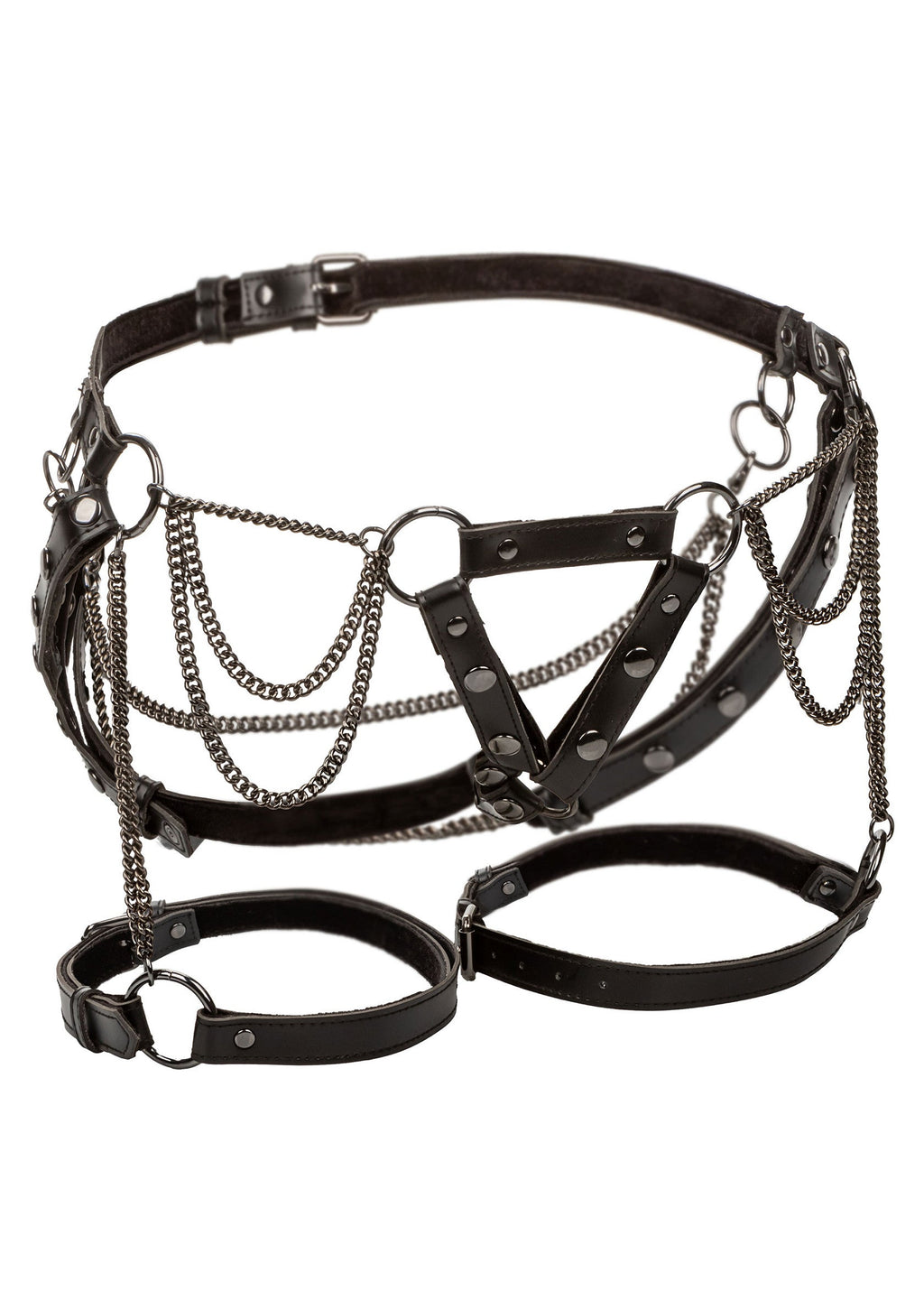CalExotics Euphoria Collection Plus Size Thigh Harness With Chains - Black