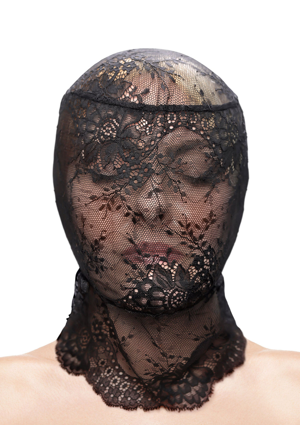 NS Novelties Fetish & Fashion Lace Hood - Black