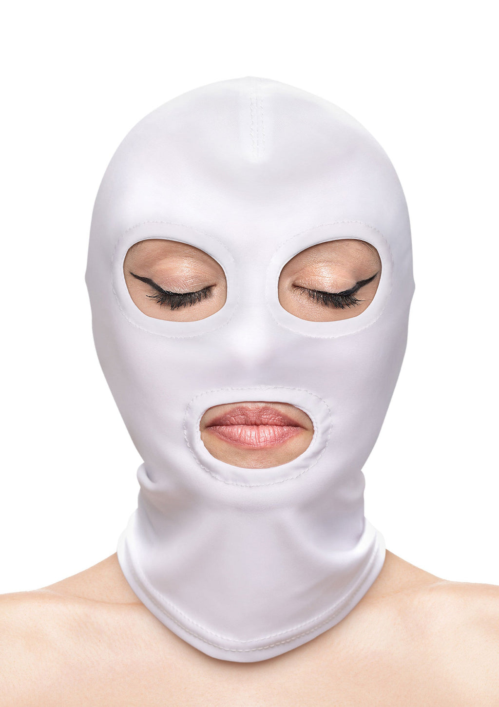 NS Novelties Fetish & Fashion Eyes & Mouth Hood - White