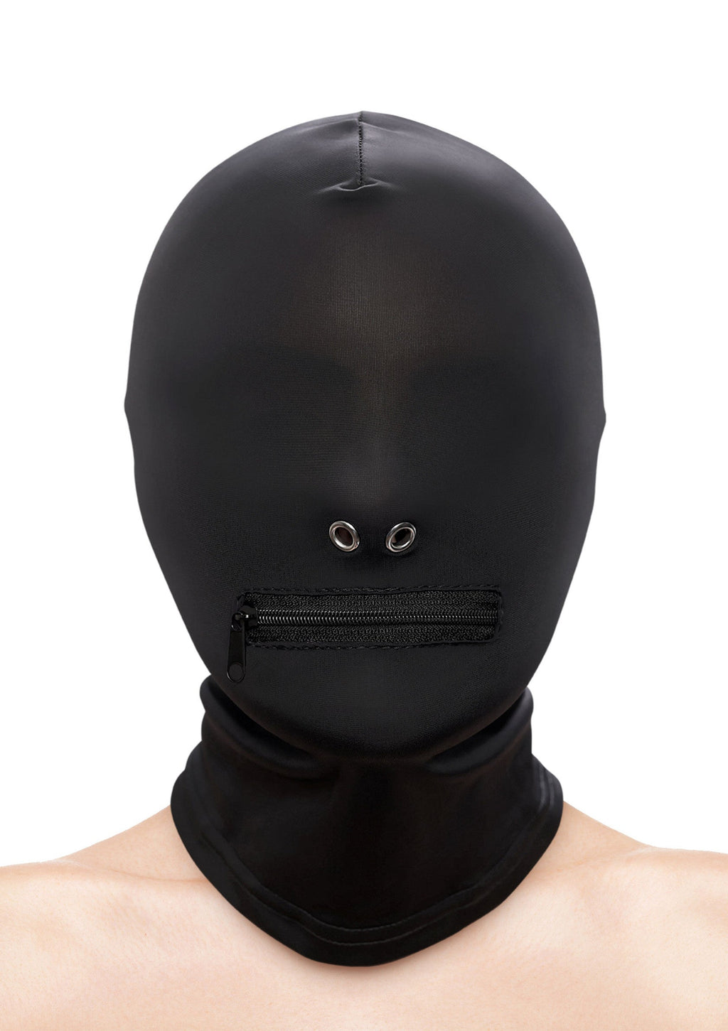 NS Novelties Fetish & Fashion Zippered Mouth Hood - Black