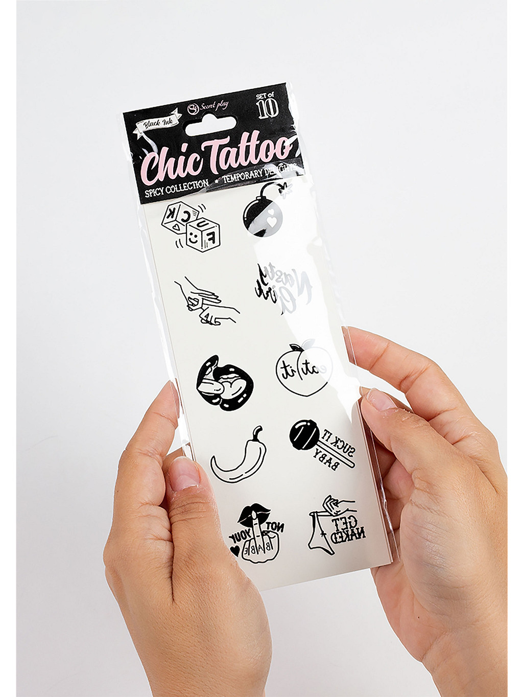 Secret Play Spicy Chic Temporary Tattoo - Black
