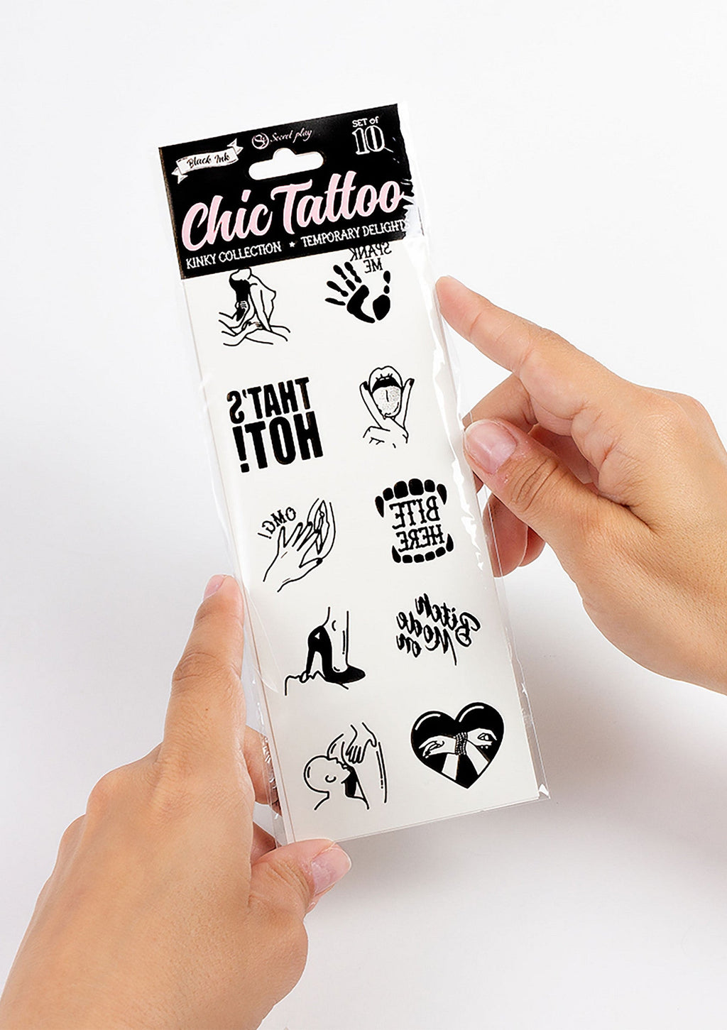 Secret Play Kinky Chic Temporary Tattoo - Black