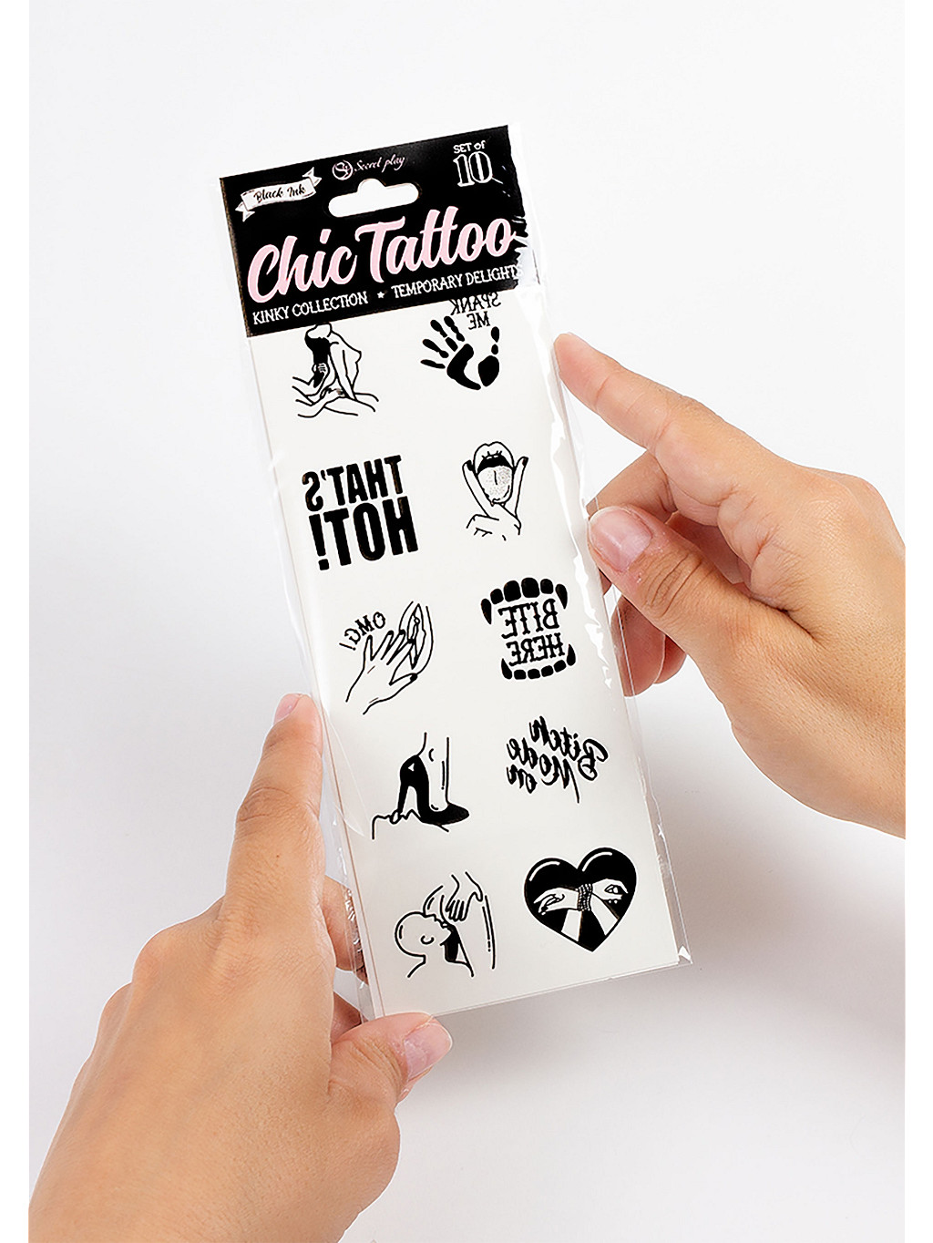 Secret Play Kinky Chic Temporary Tattoo - Black