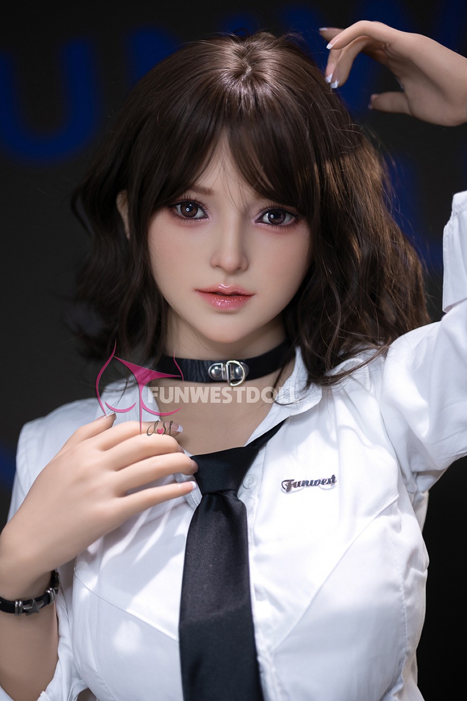 FunWestDoll 155cm F-Cup Natural Asian Alice - realistická panna, prsa plněná gelem, stojící se šrouby