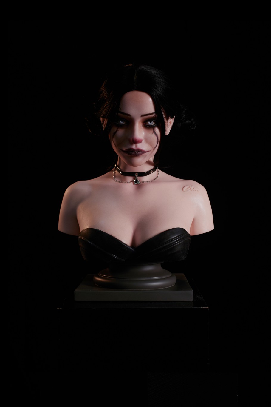 Climax-Doll ClimaxDoll Ultra-Realistic - silikonové Torzo (Bust) s podstavcem a silikonovou hlavou s funkcí ROS