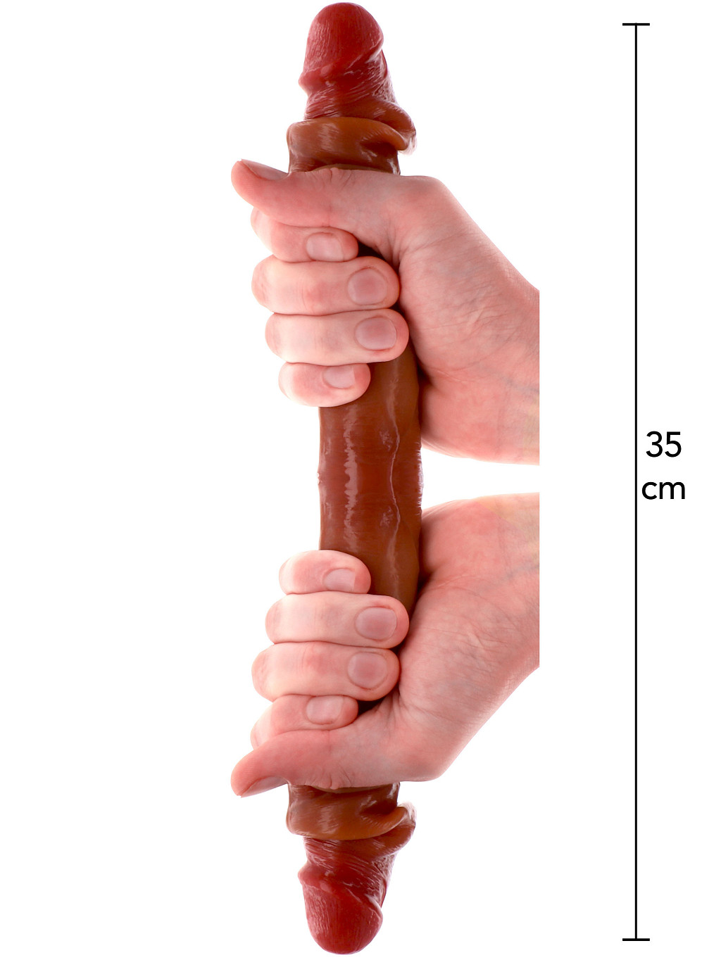 ToyJoy Get Real Foreskin Double Dong 35 cm - Caramel skin tone